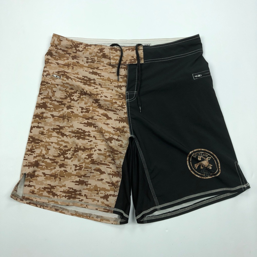 Born Primitive Board Shorts Mens 36 Black Digital Desert Camo SEAL Team 2